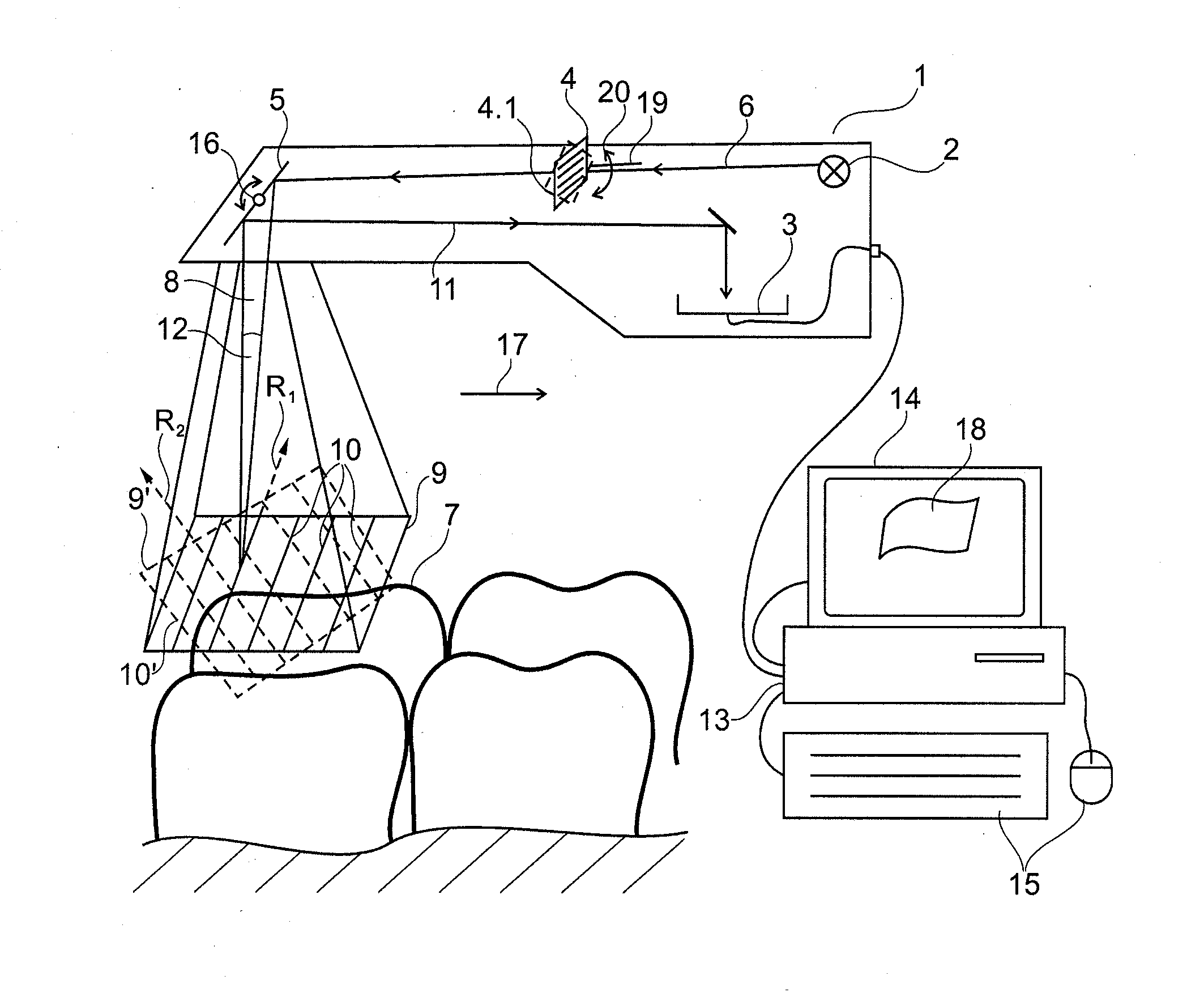Method for optical measurement of the three dimensional geometry of objects