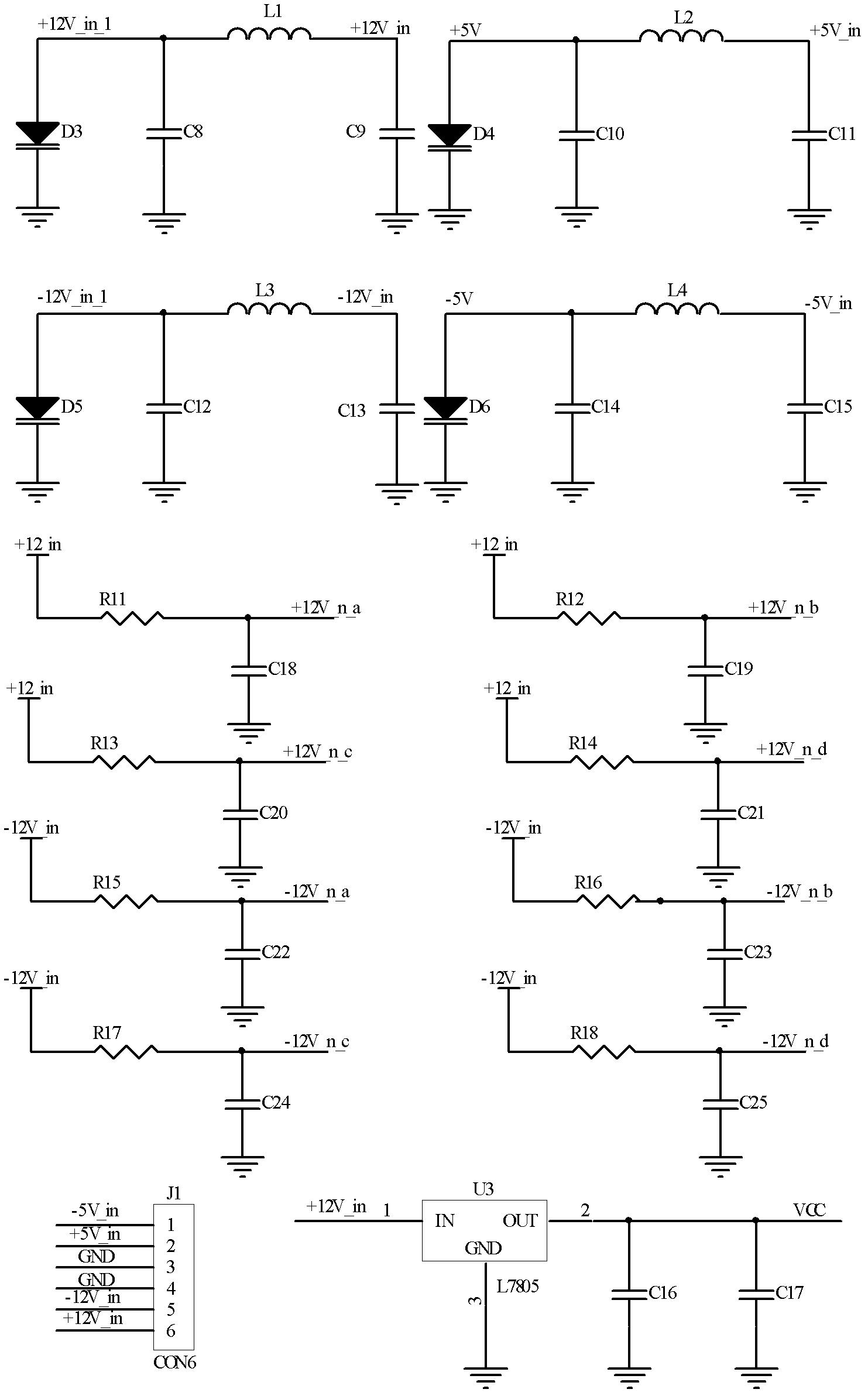 Multi-channel lowpass filter