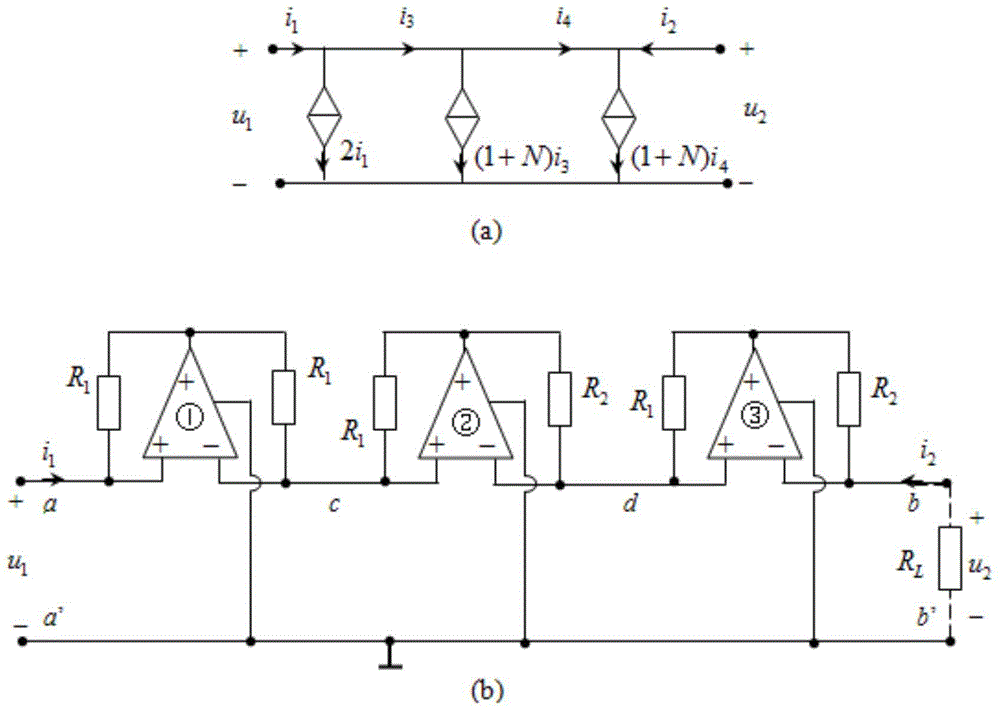 Negative N square impedance converter