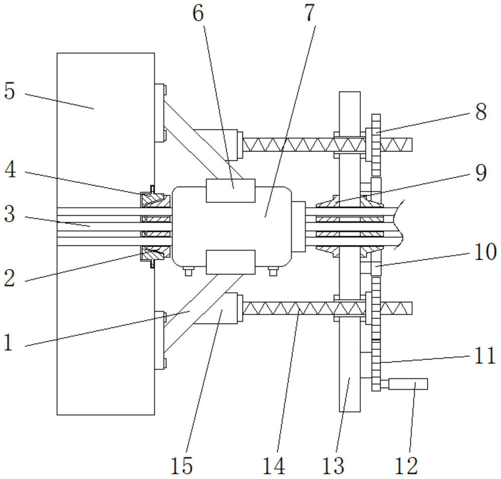 External prestress tensioning device for steel box-concrete composite beam