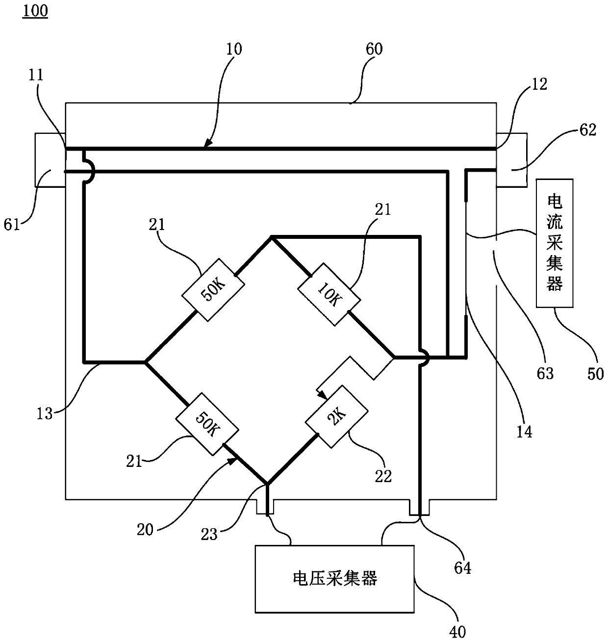 Voltage and current detection device