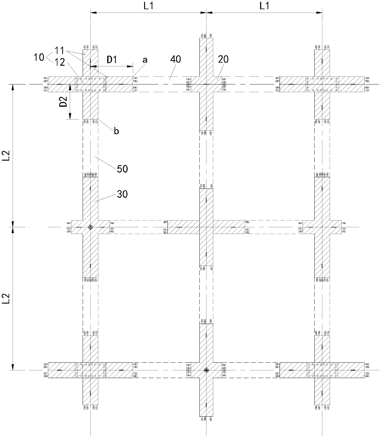 Assembled beam column structure and construction method thereof