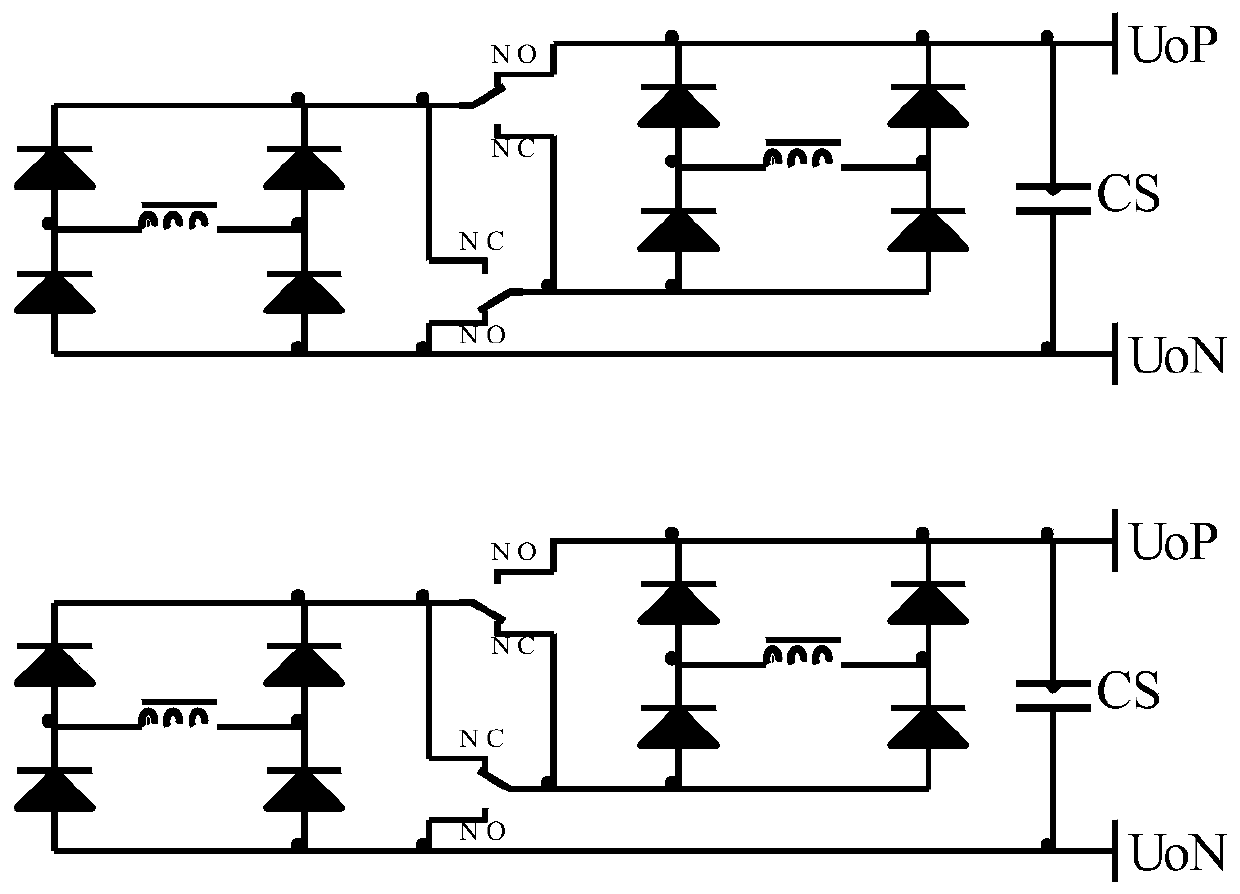 Parallel rectification topological structure and LLC resonant circuit