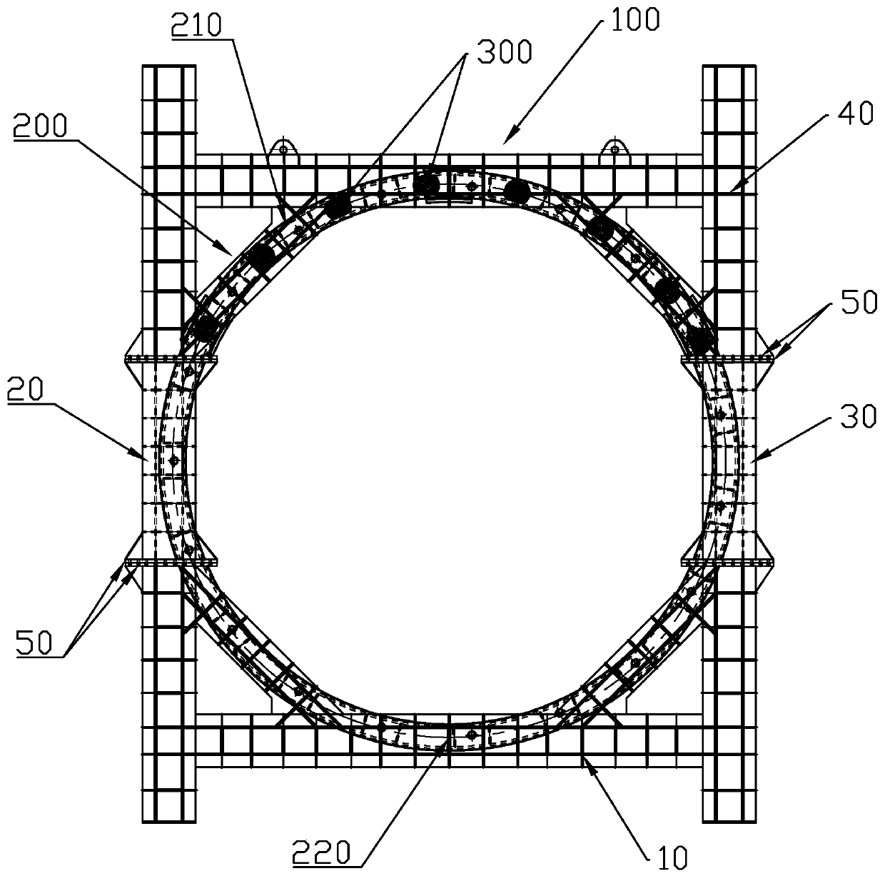 Counterforce frame mounting method