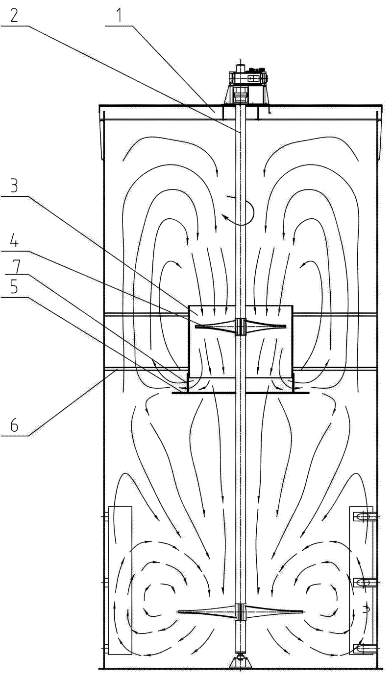 Upper-layer paddle for high-performance agitating tank