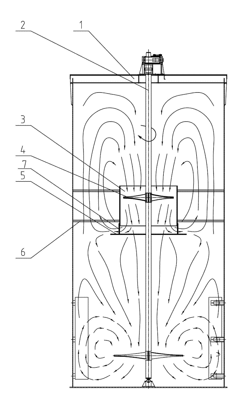 Upper-layer paddle for high-performance agitating tank