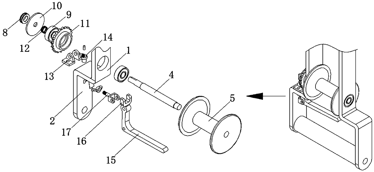 Labor-saving and convenient wire takeup device