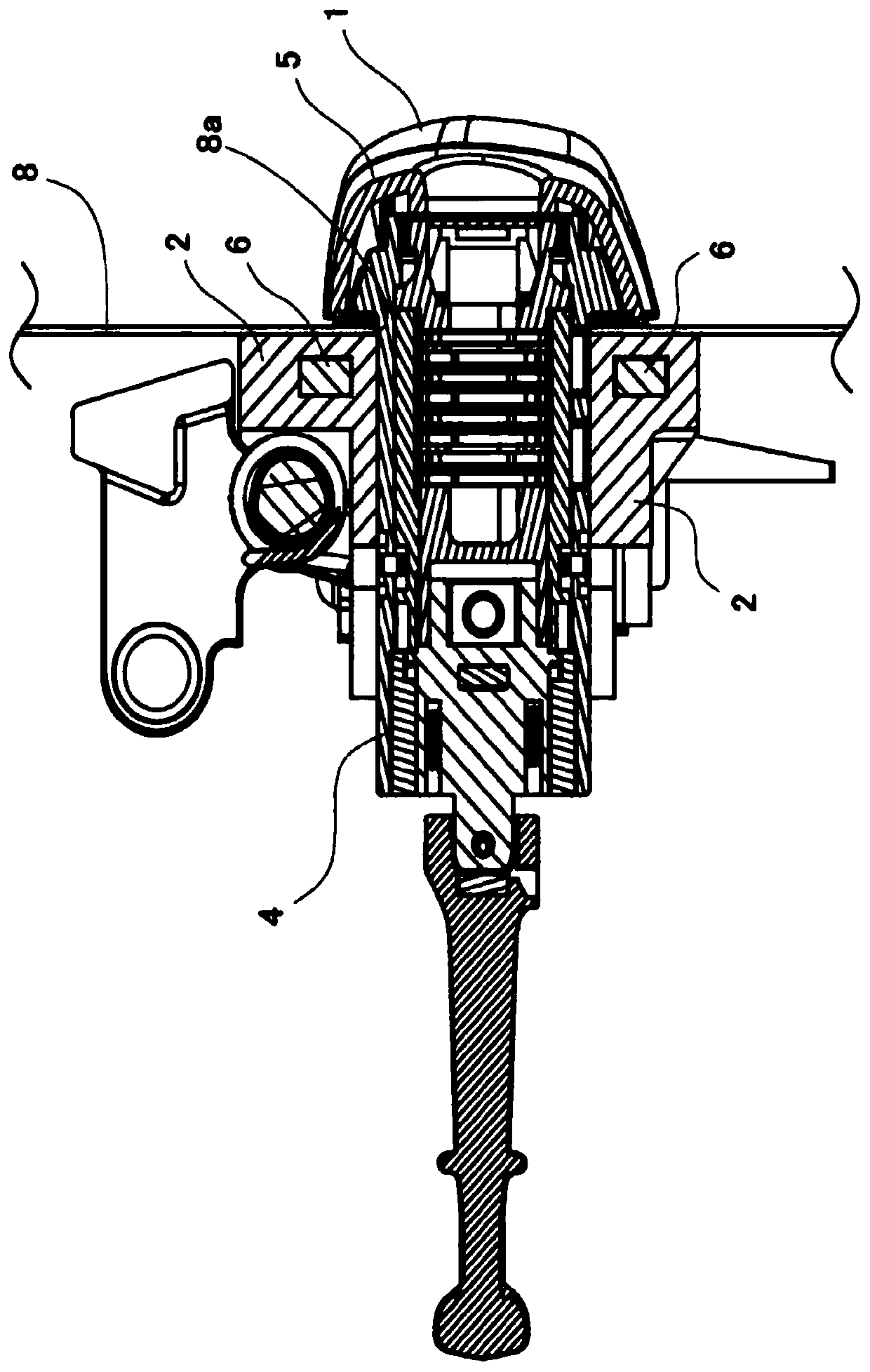 The installation structure of the lock cylinder