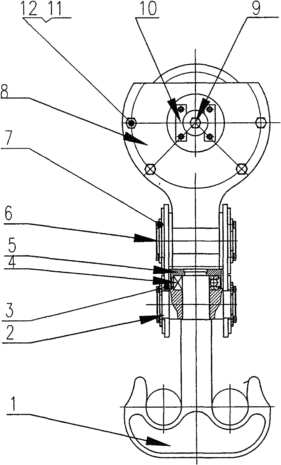 Epsilon-type lifting hook device for crane