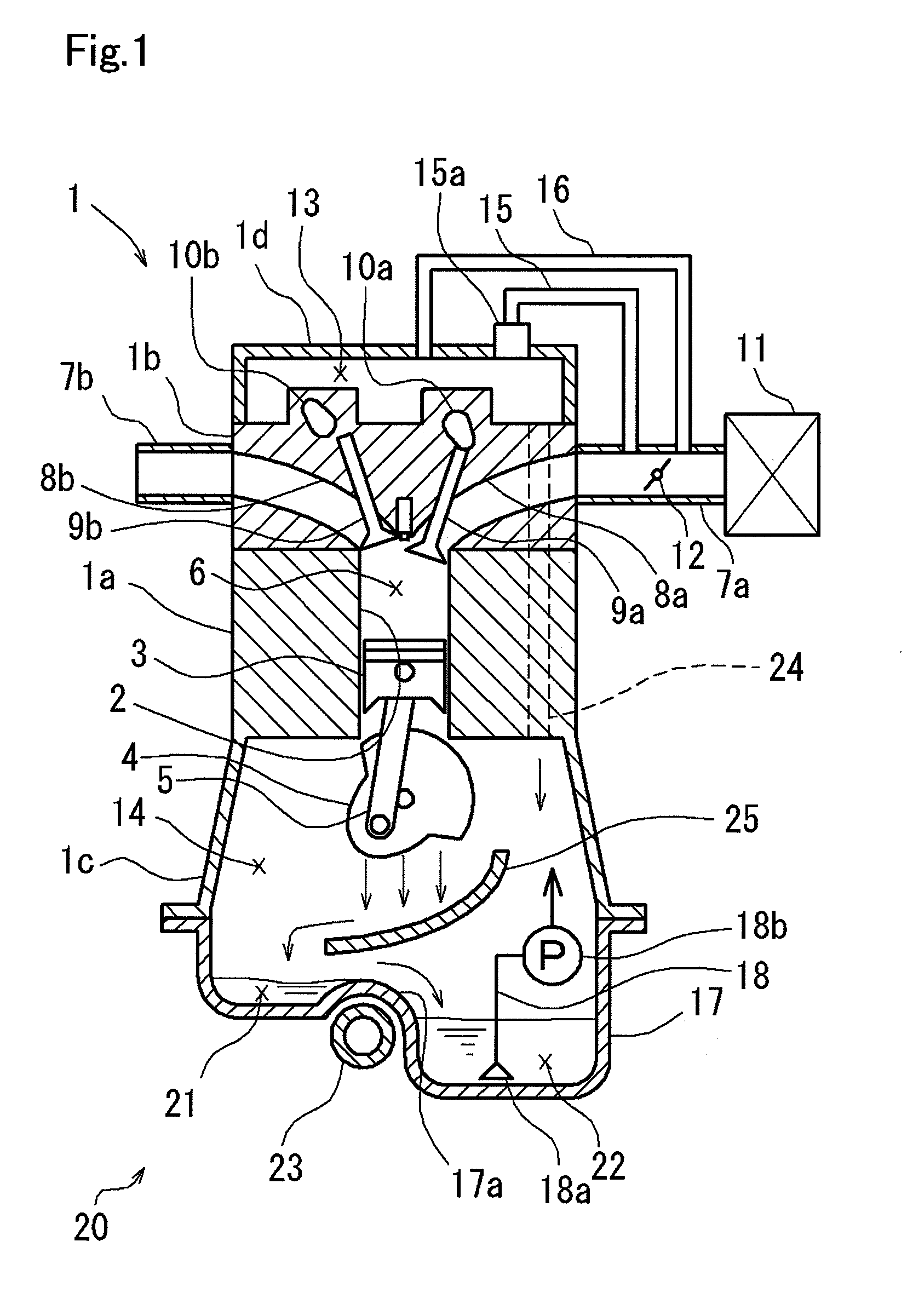 Diluting fuel-in-oil separating apparatus of internal combustion engine