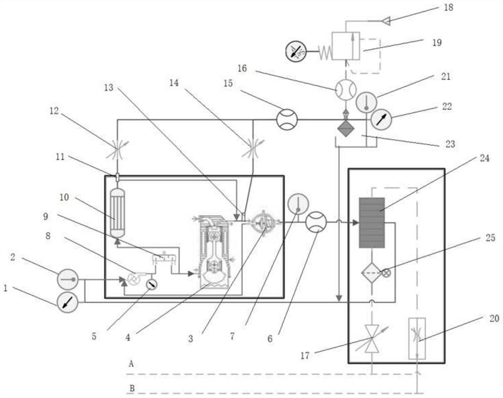 Test system and test method for simulating steam escape of cooling liquid of expansion valve in plateau environment