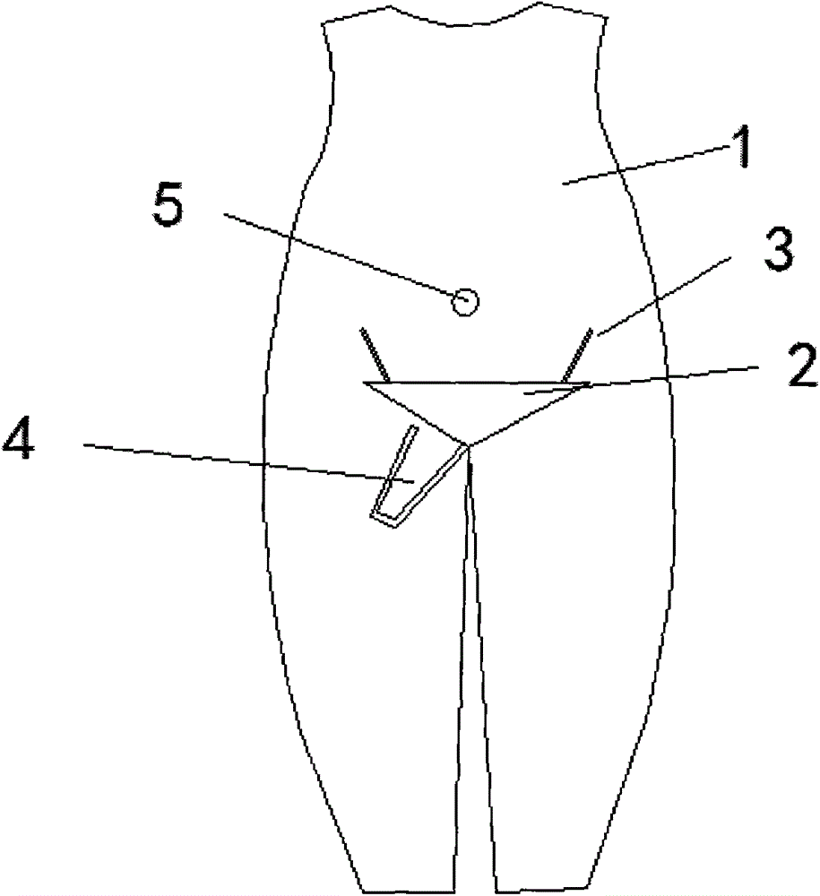 Garment provided with urethral catheter and made of China hemp double-layer and double-sided fabrics