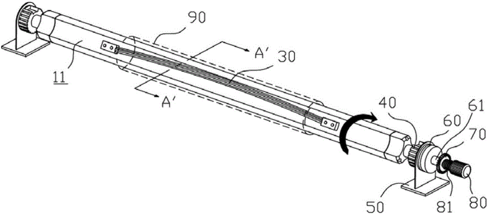 Tensioning mechanism of film-pasted coiled tube core