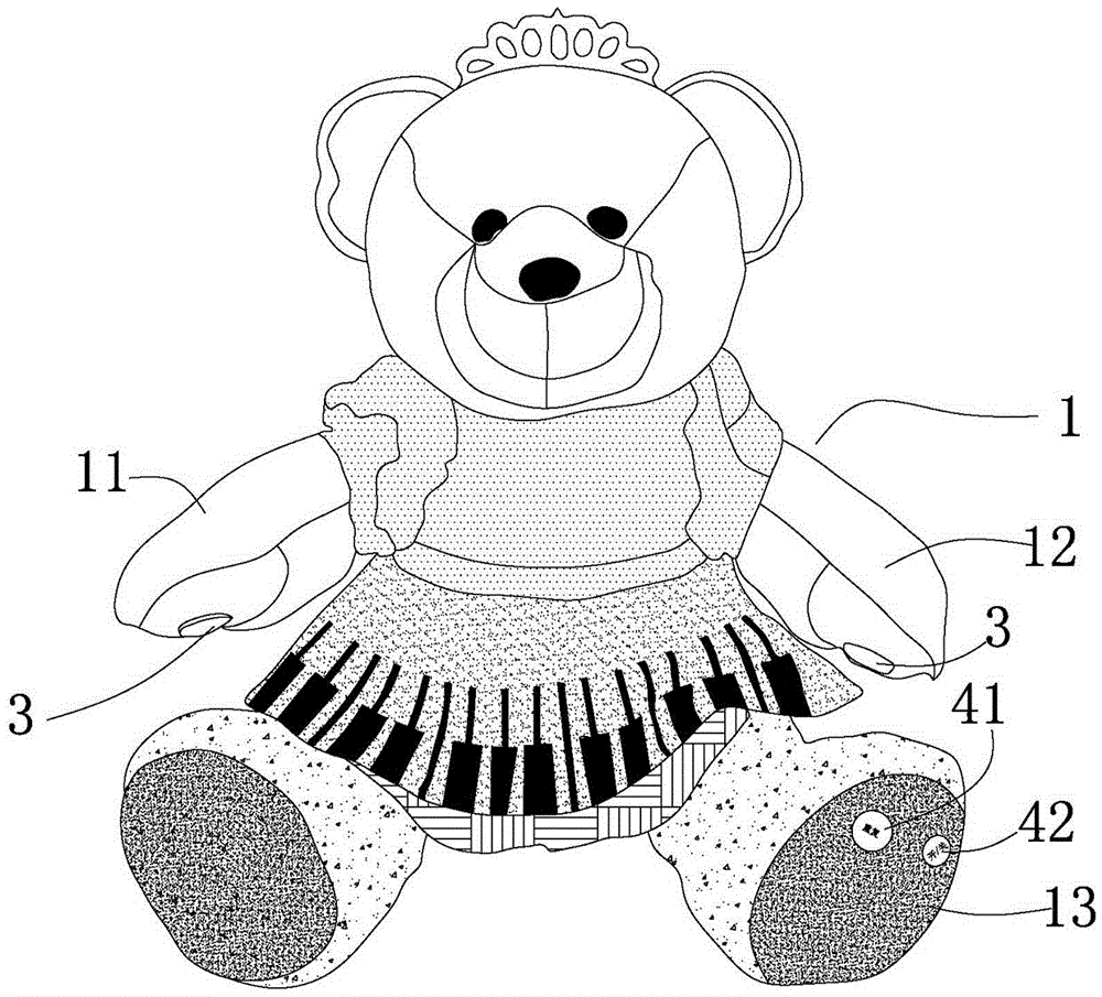 Pianorhythmtoy bear and toy bear using method