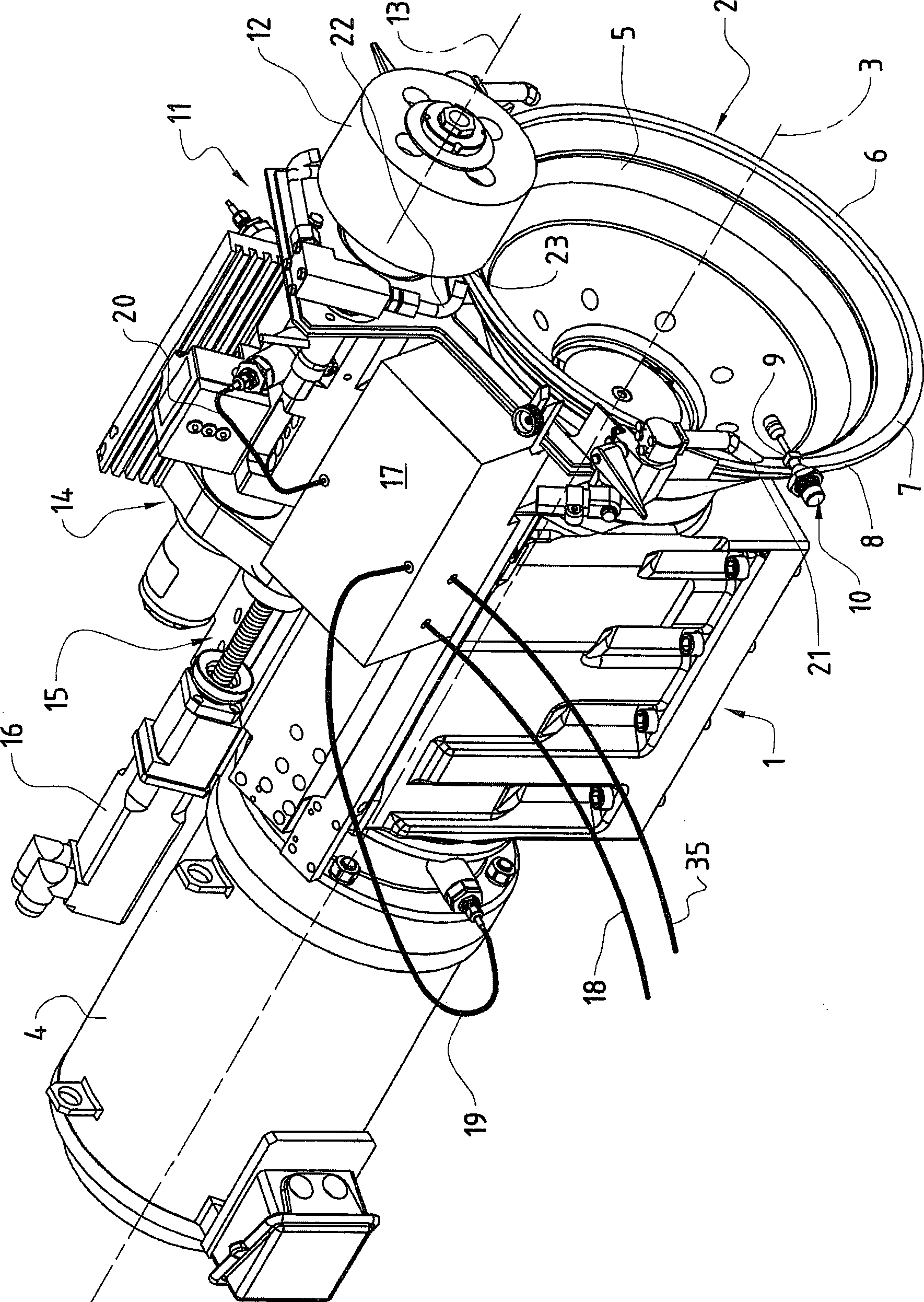 Grinding machine with a device for conditioning a grinding wheel and a method of conditioning a grinding wheel