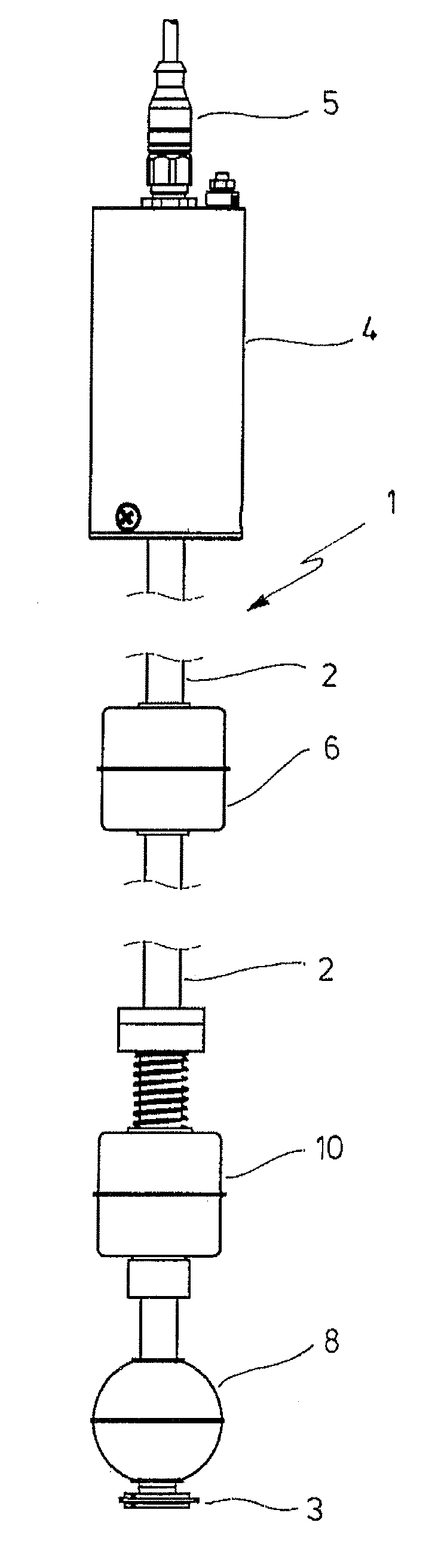 Device and method for determining the density of a fluid
