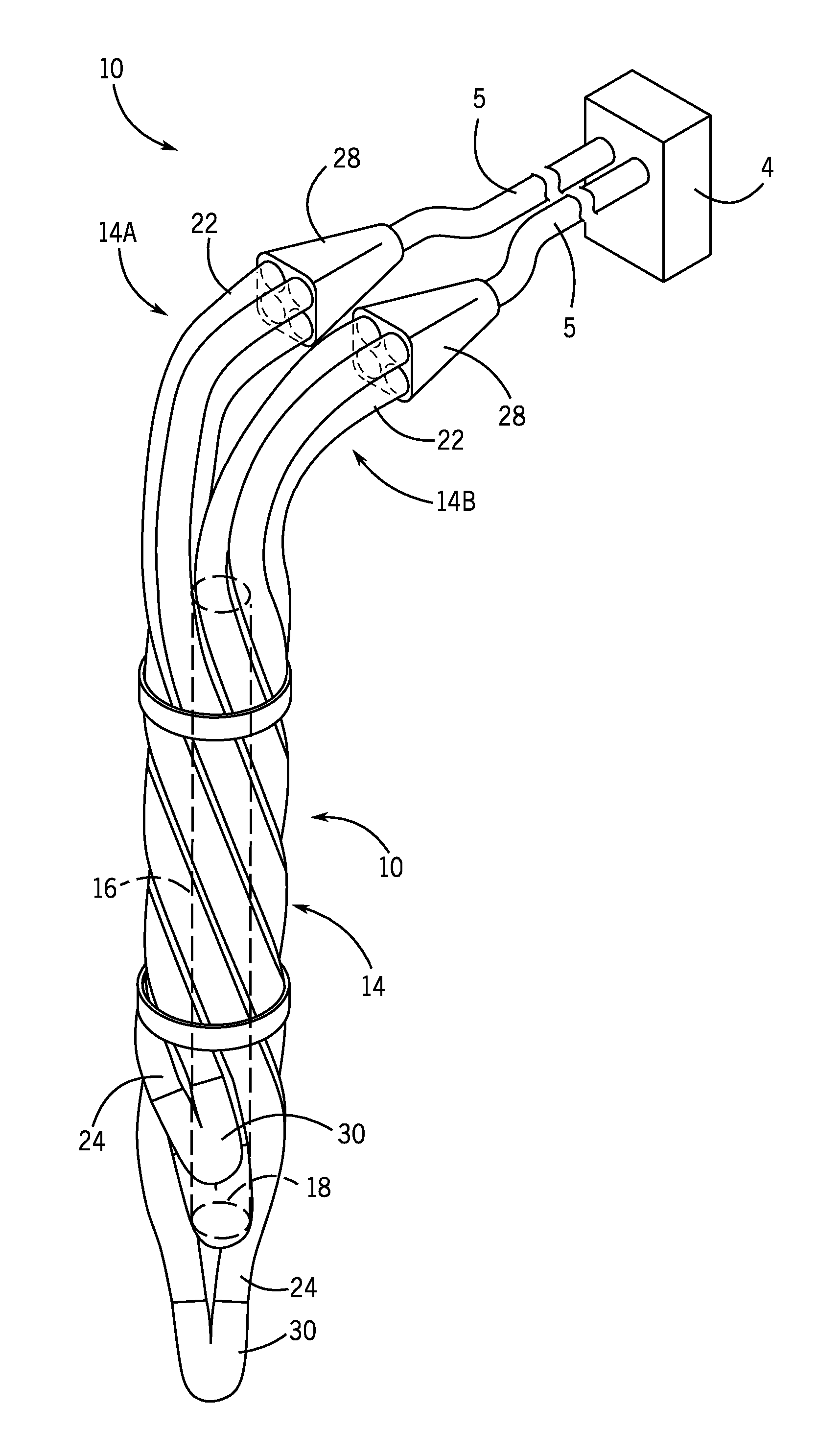 Twisted conduit for geothermal heat exchange