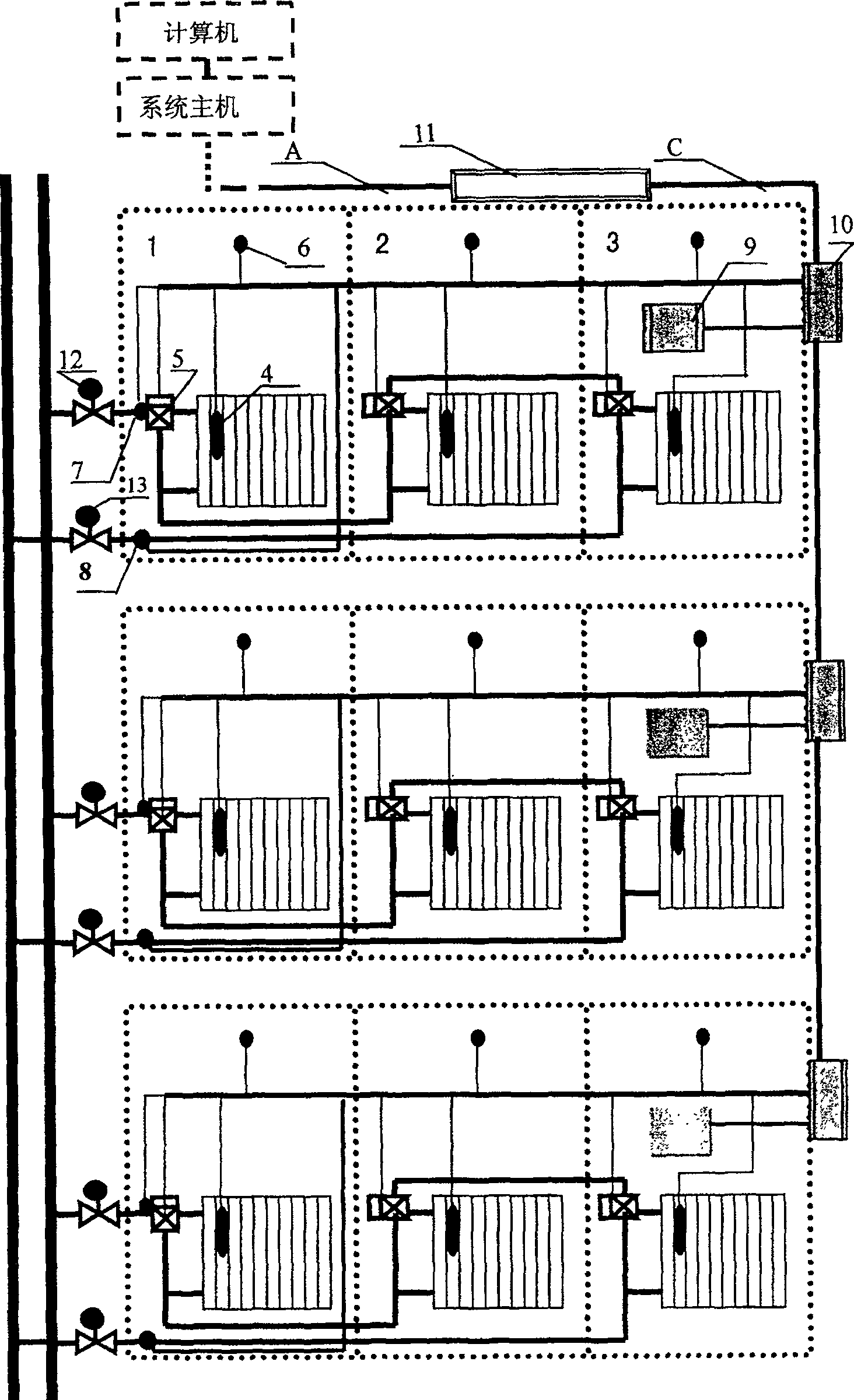 Computer management and control system for separate heating