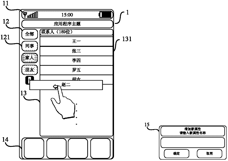 Method and device for managing element attribute in application program