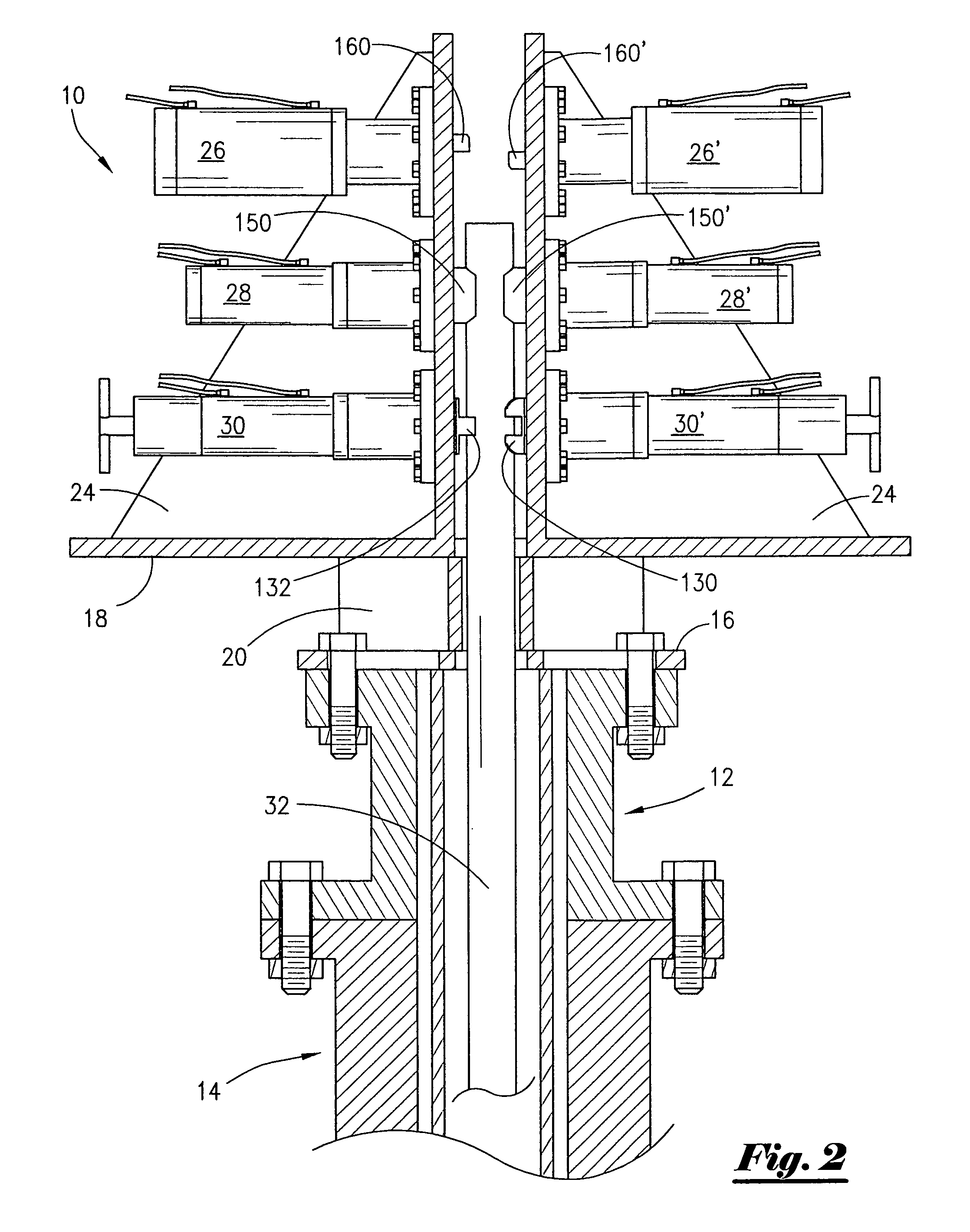 Apparatus and method for extracting a tubular string from a bore hole