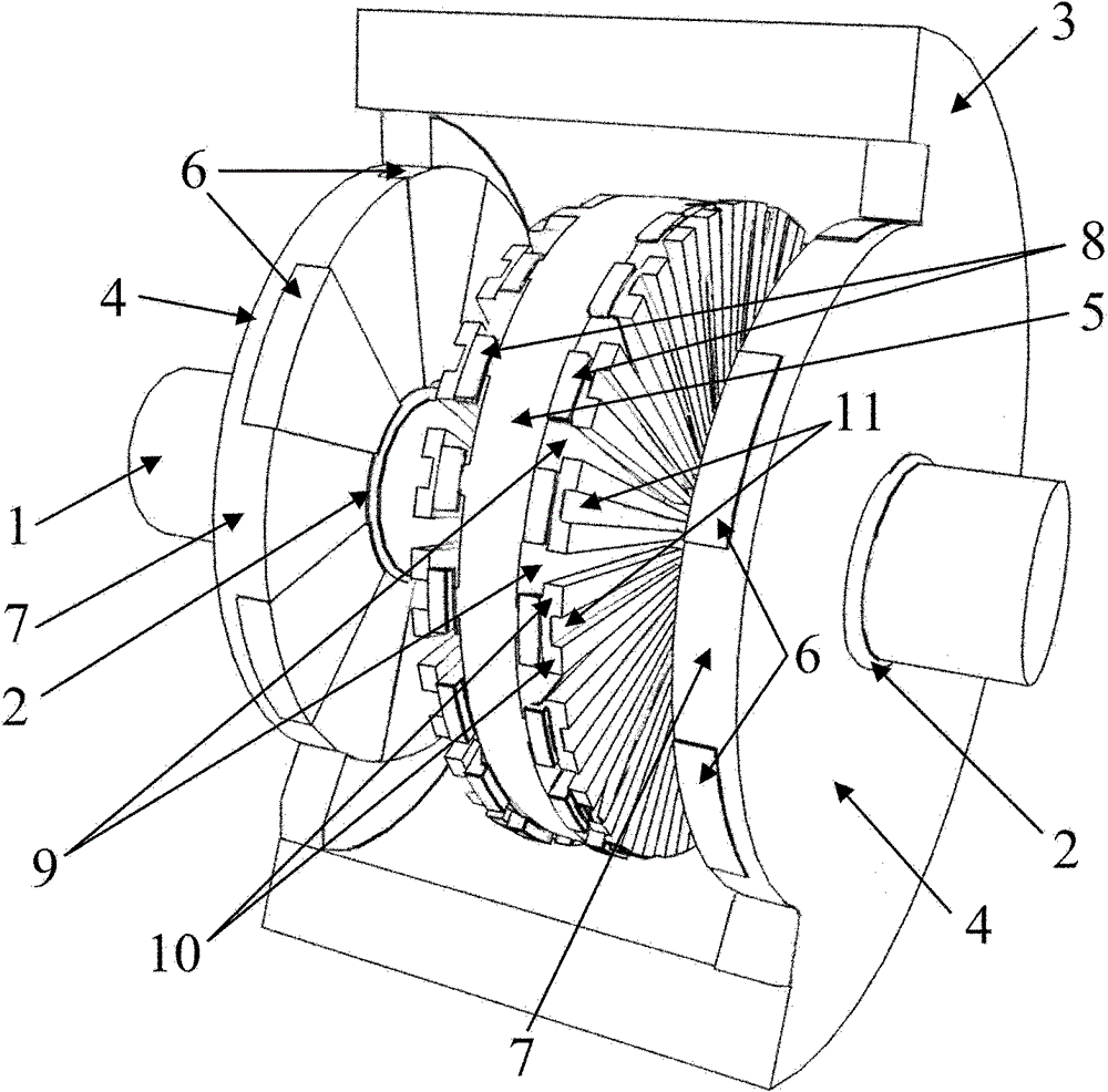 Disc-type low-speed large-torque composite motor based on magnetic wheel gear