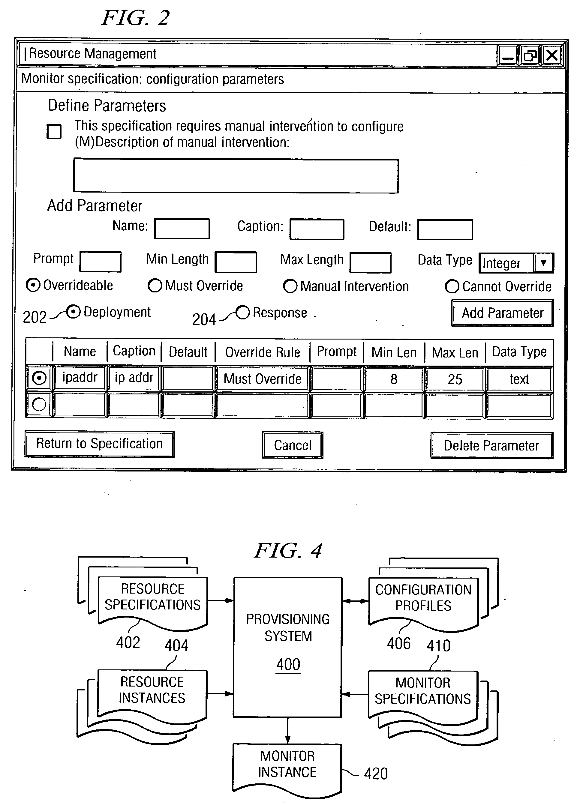 Generic method for resource monitoring configuration in provisioning systems