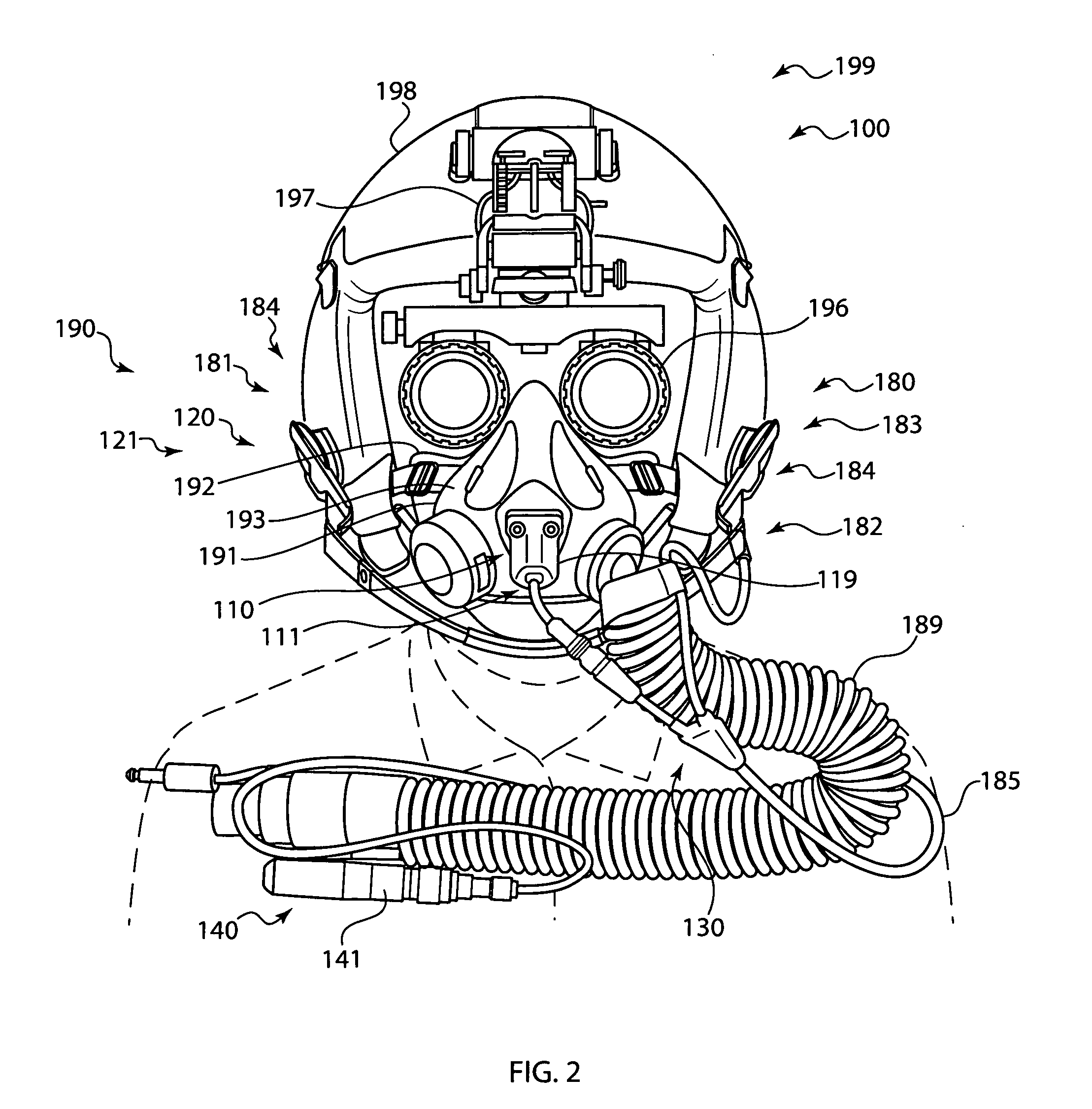 Integrated control circuit for an oxygen mask