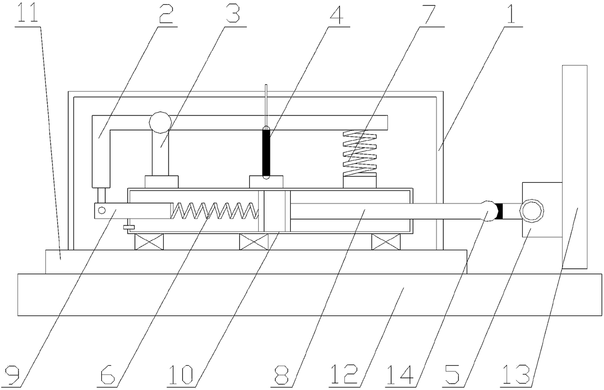 An automatic closing device for normally open fire doors without power supply