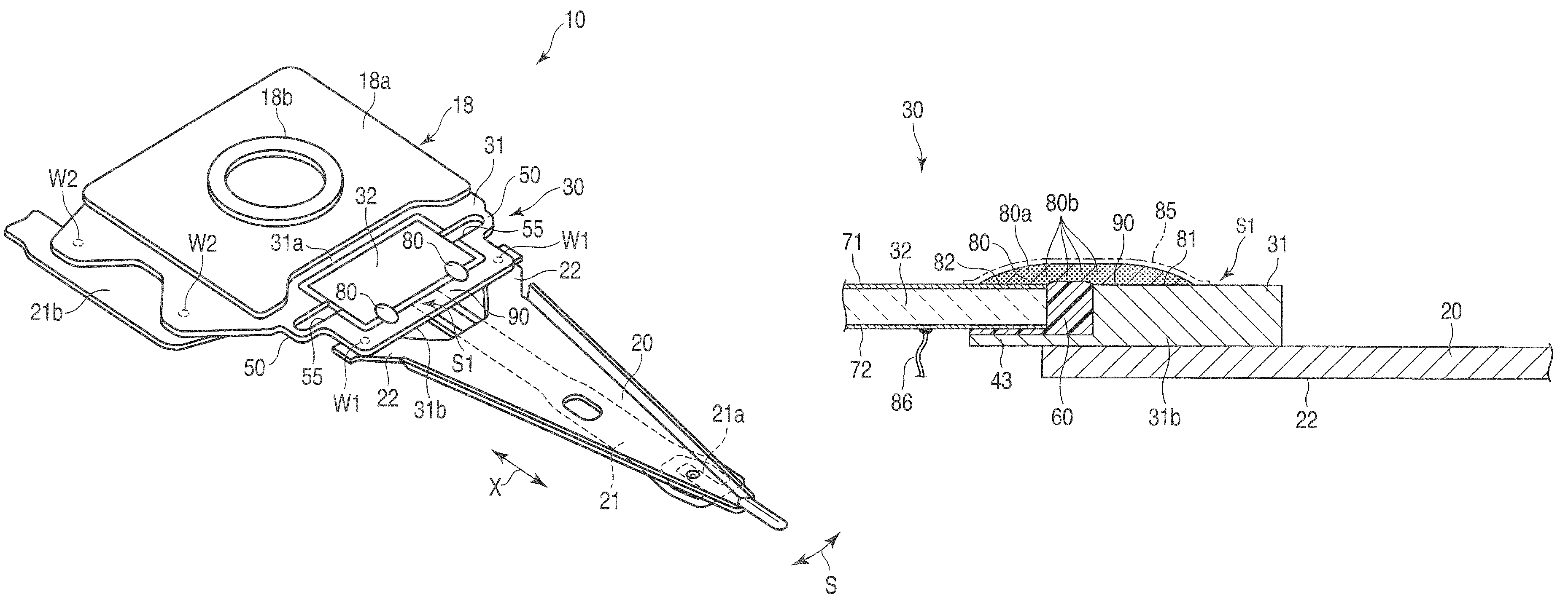 Electronic apparatus and disk drive suspension