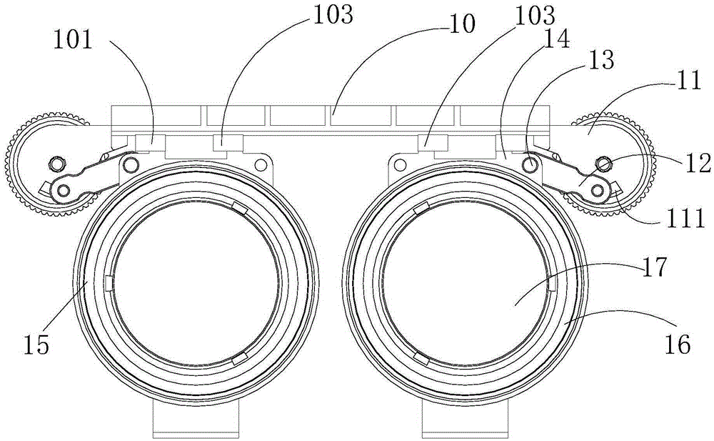 Lens barrel adjusting structure and 3D glasses device formed by same