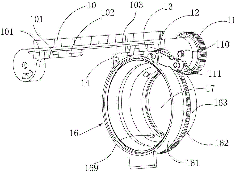 Lens barrel adjusting structure and 3D glasses device formed by same