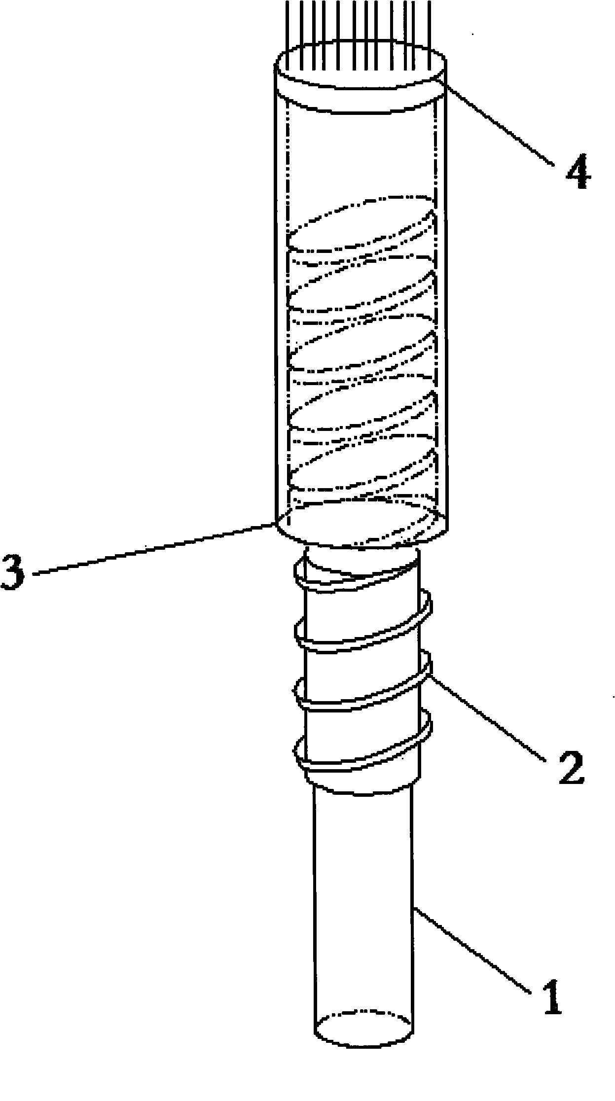 Manufacture method for chalk with telescopic holding handle