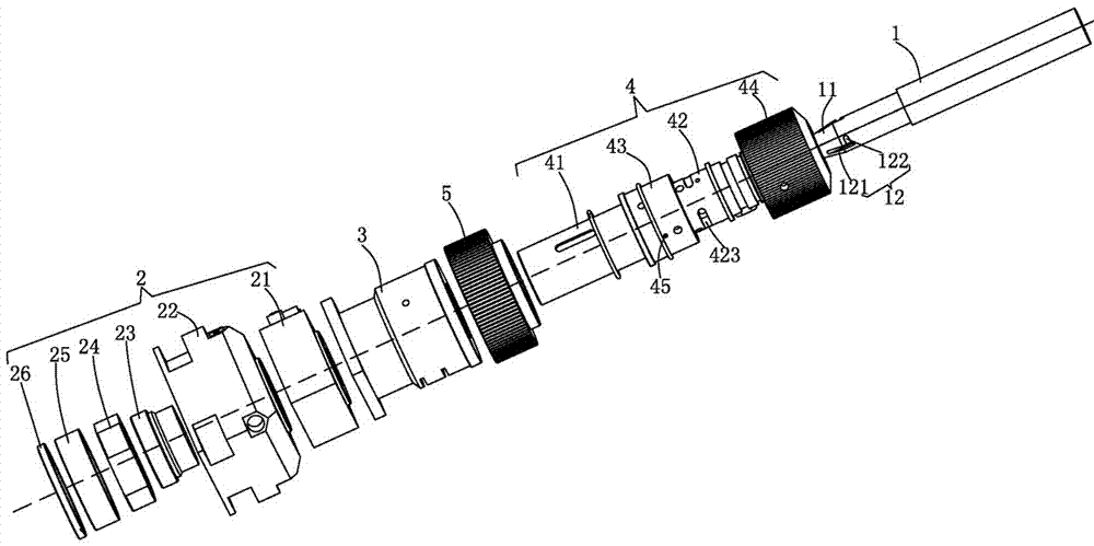 Optical fiber head assembly with collimating focal length adjusting mechanism