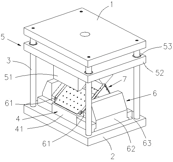 A crimping riveting device for bottom steel of refrigerator and its assembling method