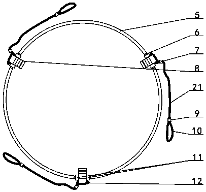 Annular horizontal lifting device for iron sheet bucket