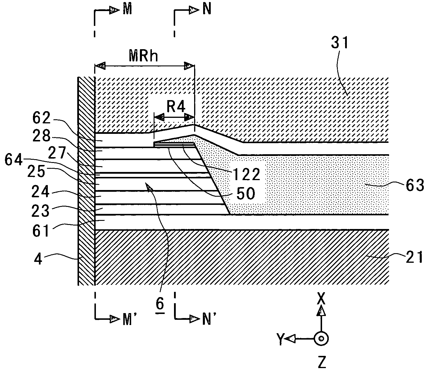 Method for forming a resist pattern of magnetic device