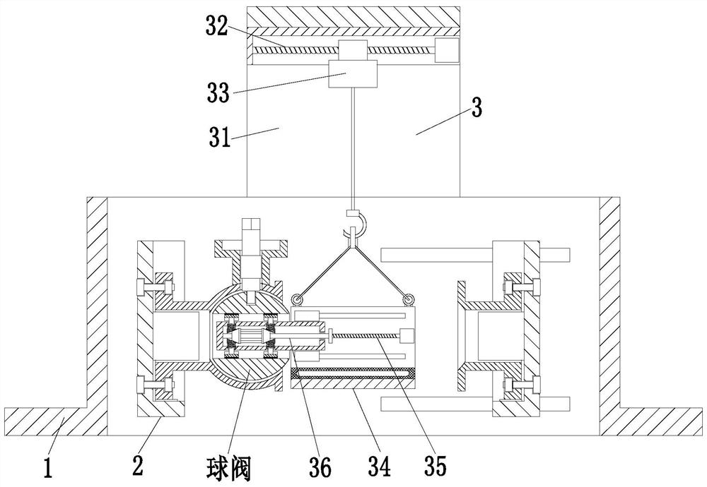 A large ball valve spool replacement hoisting transmission device