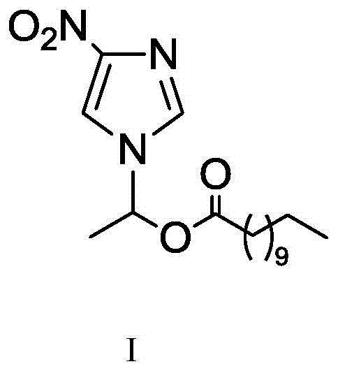 Method for synthesizing 1-(4-nitroimidazolyl)ethyl laurate on line under catalysis of lipase