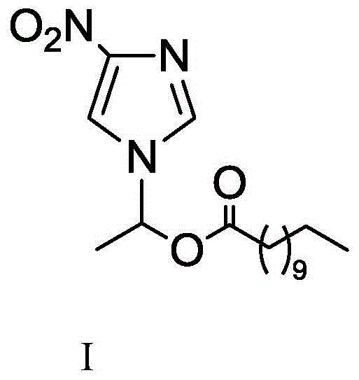 Method for synthesizing 1-(4-nitroimidazolyl)ethyl laurate on line under catalysis of lipase