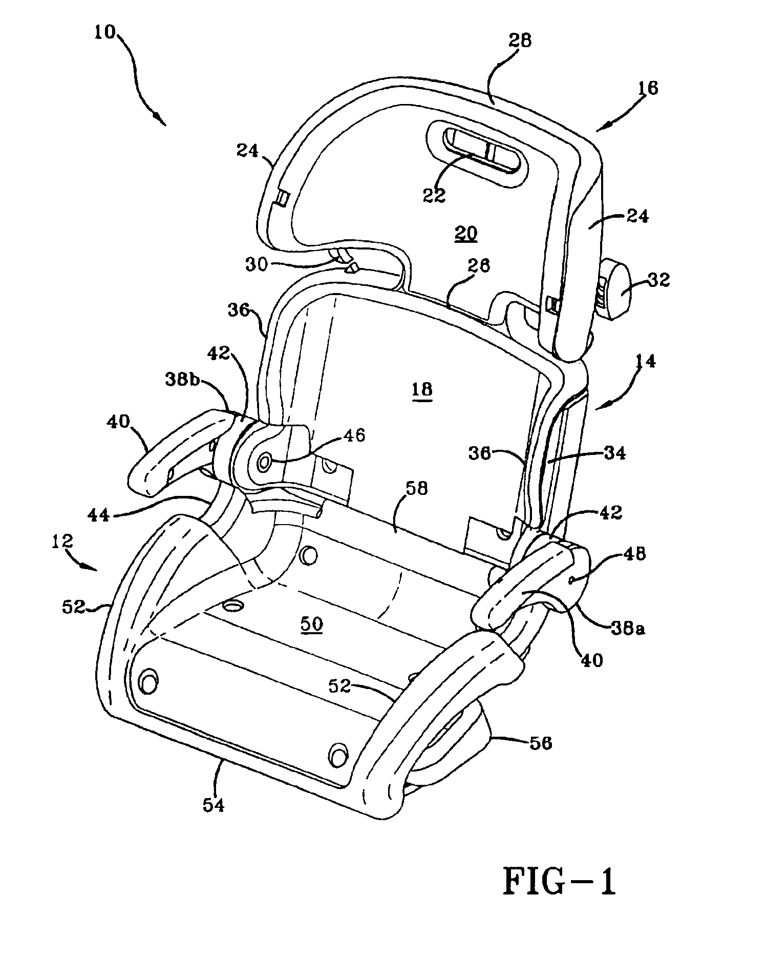 Adjustable and foldable booster car seat