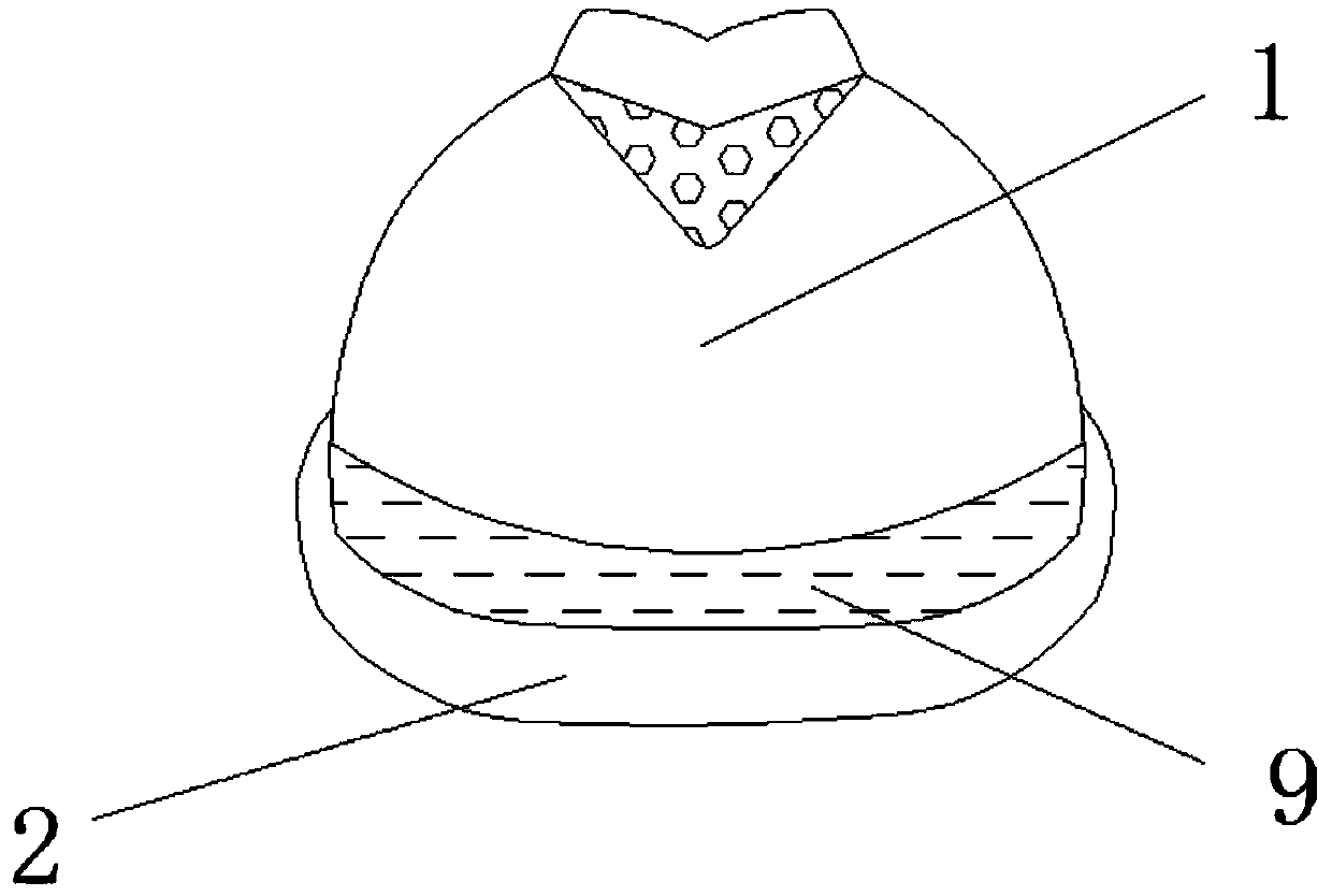 Fan safety helmet with spring buffer device