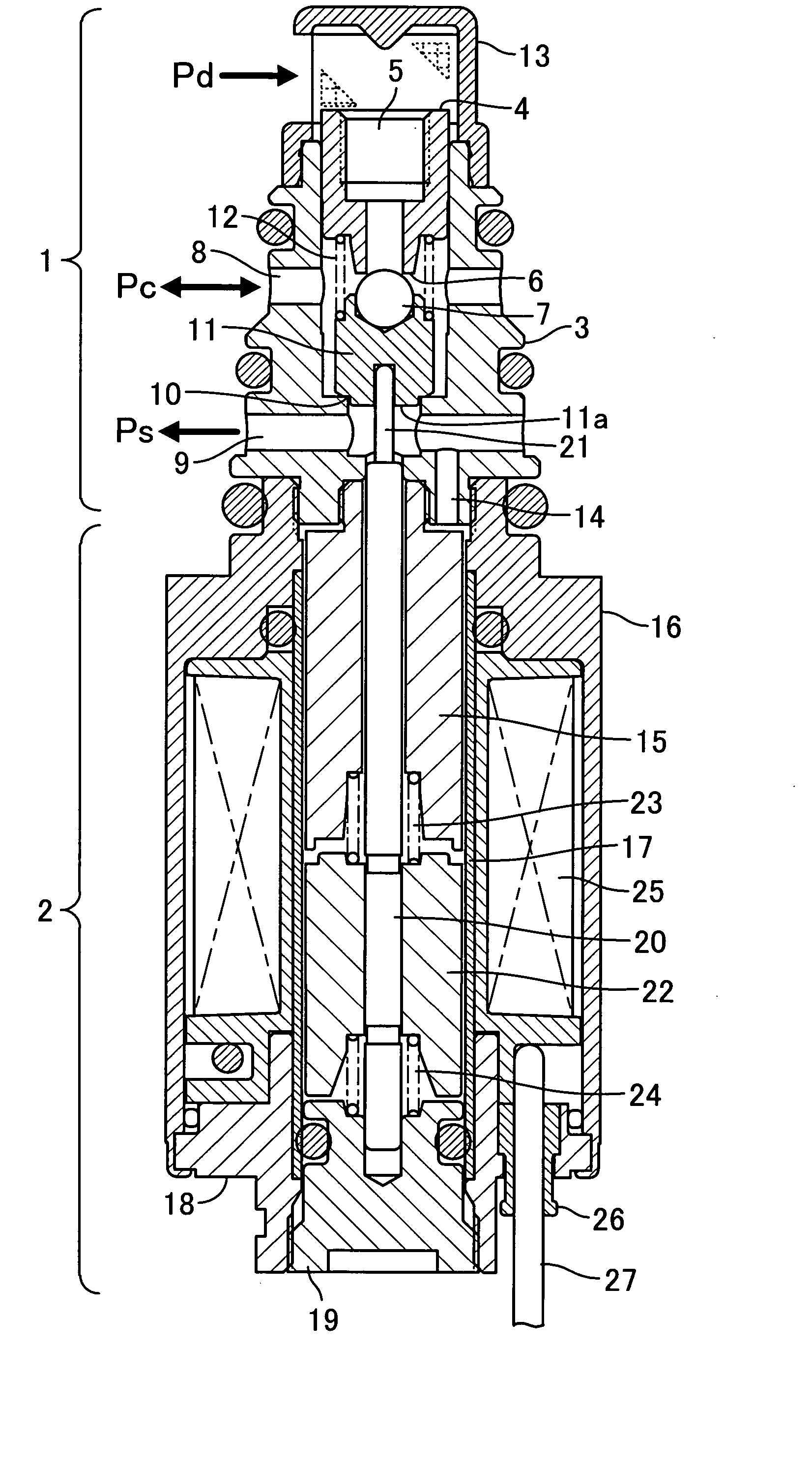 Capacity control valve for variable displacement compressor