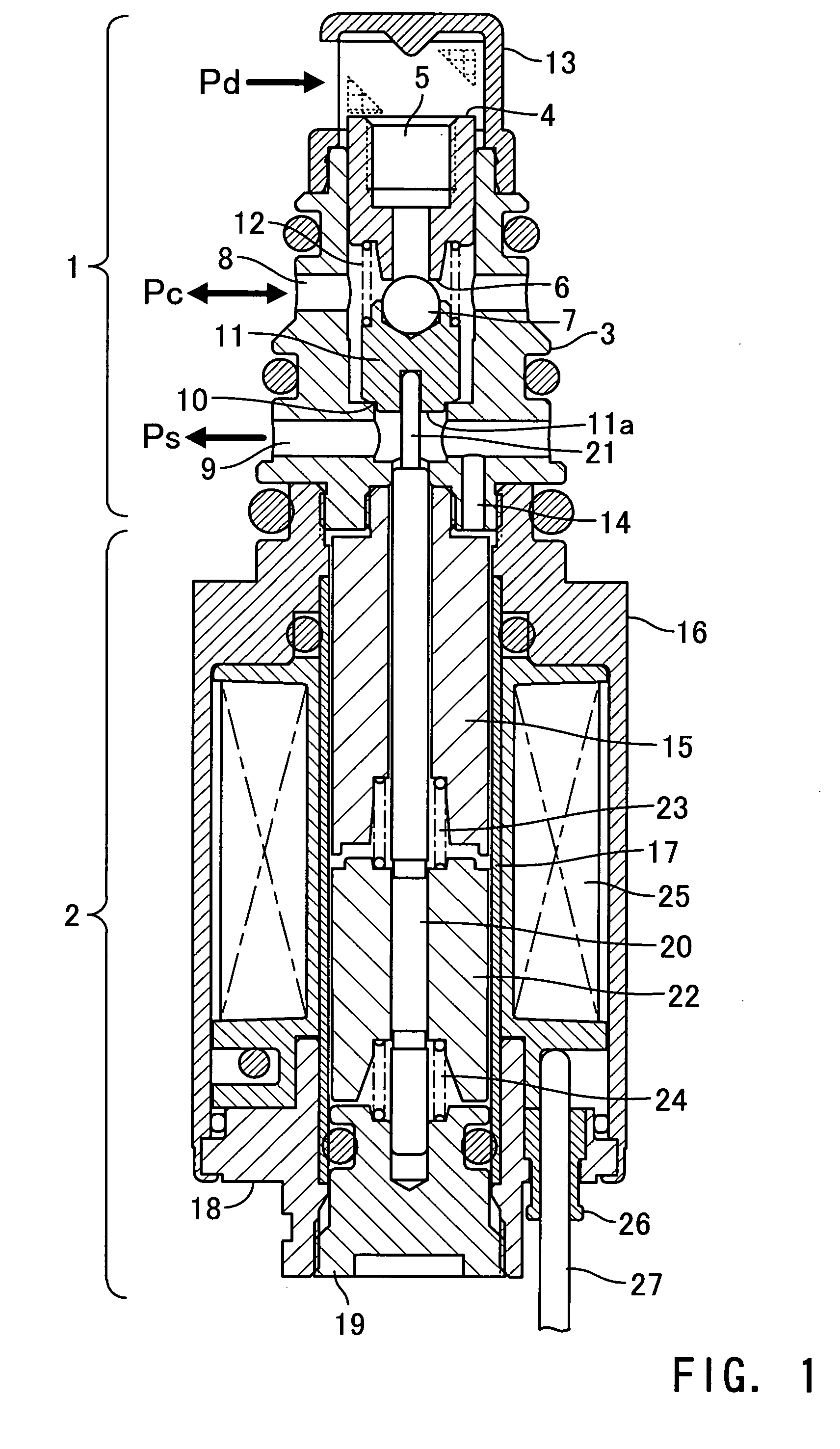 Capacity control valve for variable displacement compressor