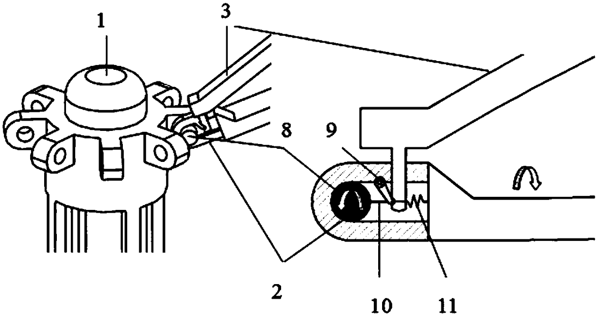A foldable expandable umbrella-shaped antenna structure skeleton and unfolding method
