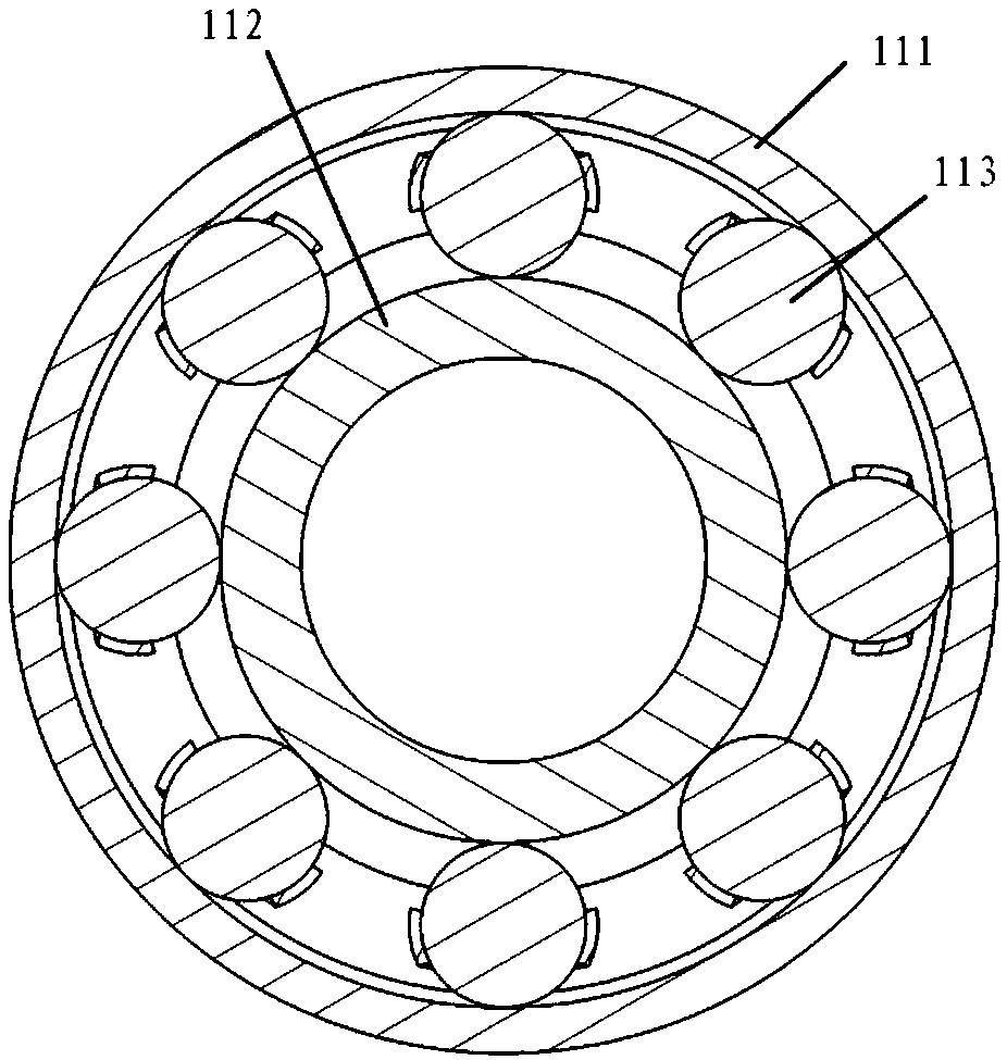 Rotating component and steering engine connecting mechanism