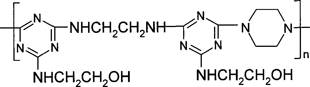 Triazine series oligomer and its synthesizing method