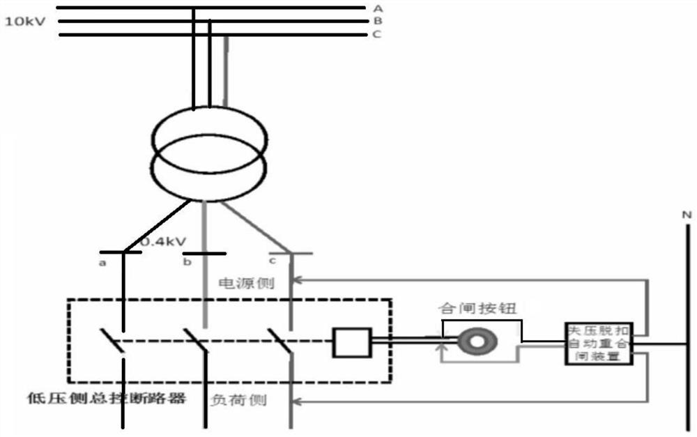 An automatic reclosing device for voltage loss tripping