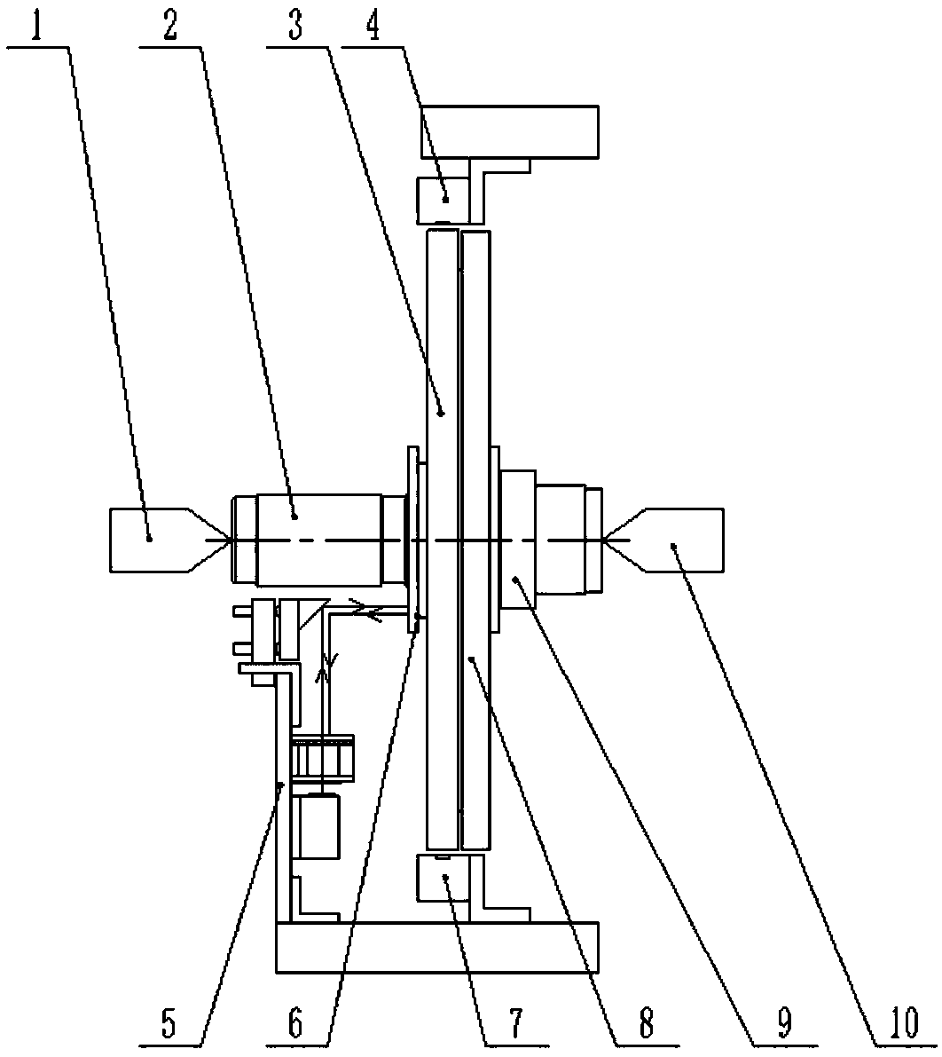 Device and method for measuring main shaft rotation error by using circular gratings and autocollimators