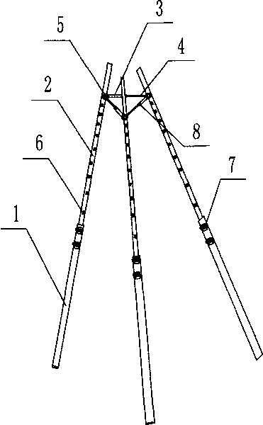 Telescopic tripod for erecting wire rod