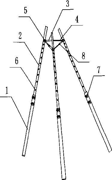 Telescopic tripod for erecting wire rod